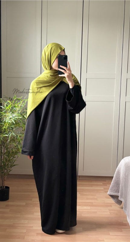 Robe T-shirt long en Coton Noir