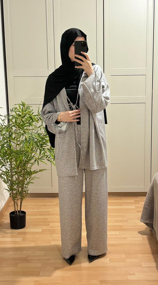 Ensemble Kimono Noué Gris