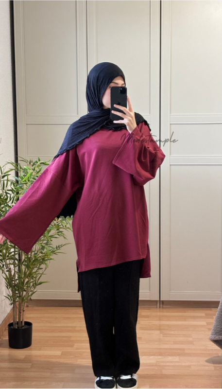 Long T-shirt Coton Bordeaux